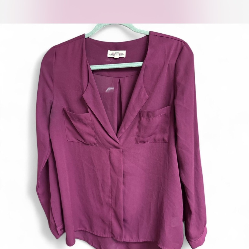 New York & Company Rich Plum Blouse